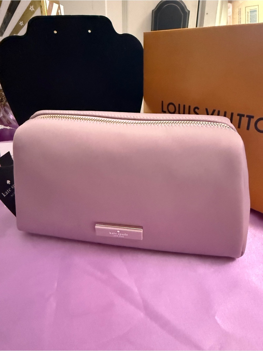 kate spade Pink Smooth Zip Cosmetic Case